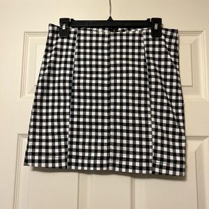 Free People black and white plaid mini skirt